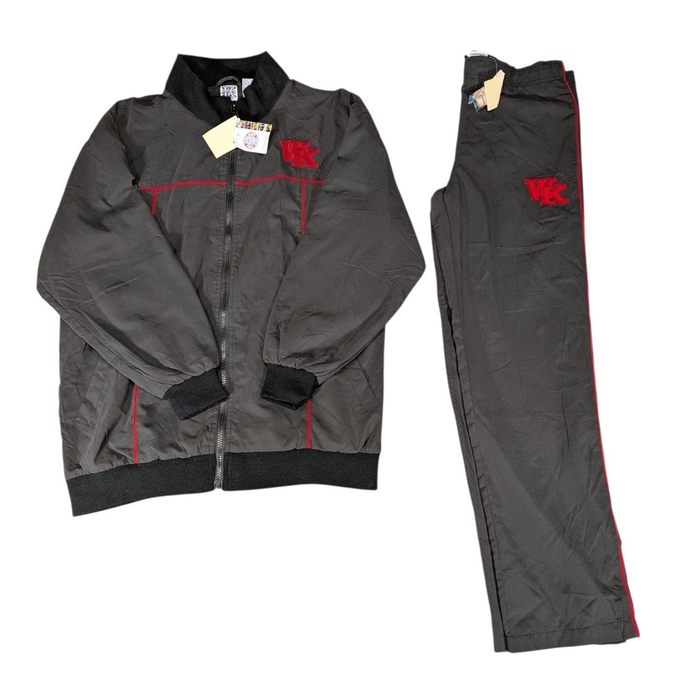 K Sport Dawahares Western Kentucky WKU Tracksuit Set Charcoal Red Mens Small NWT